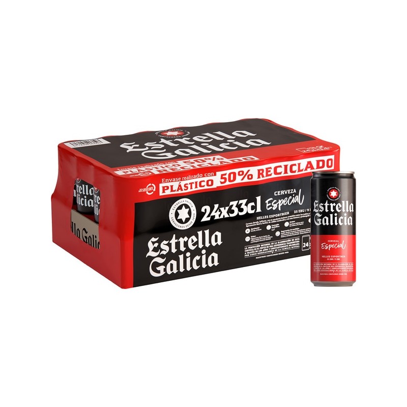 Estrella Galicia pack de 24 latas de 33 cl.